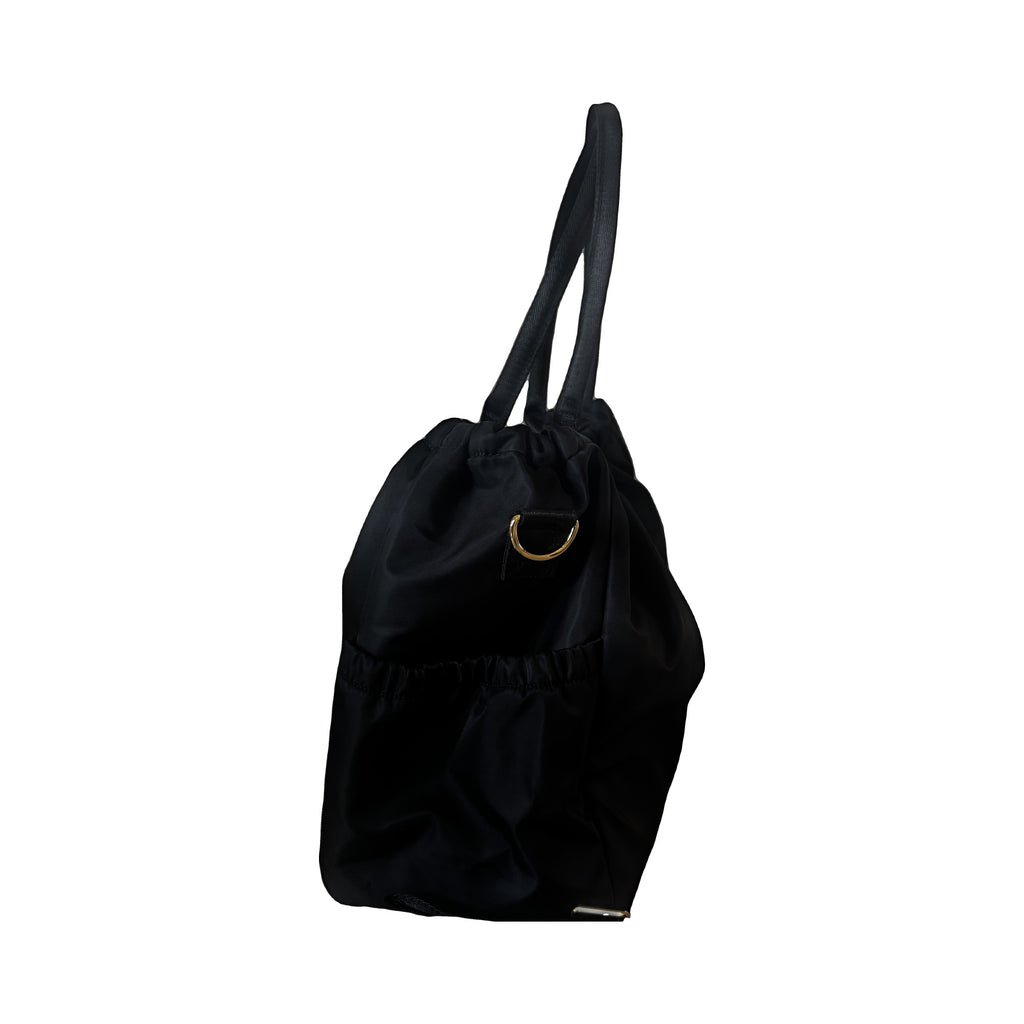 Clinical Hybrid Tote in Black, side detail