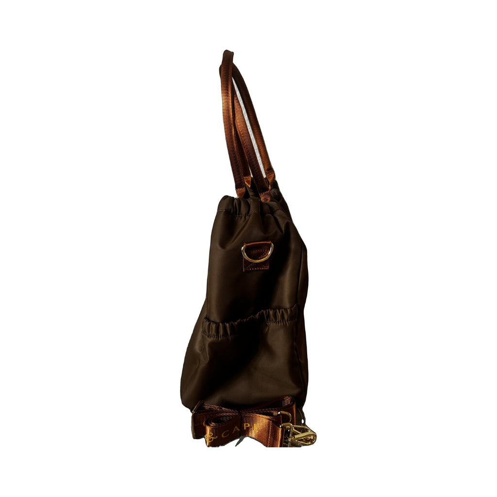 Clinical Hybrid Tote in Chestnut, side detail